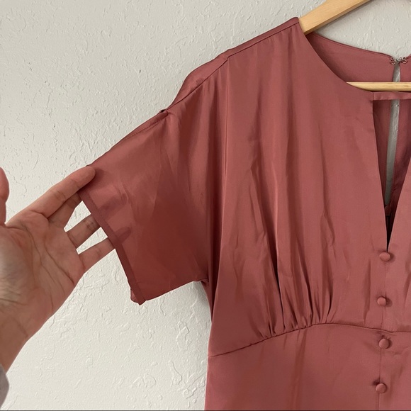 NWT BTFL-LIFE 1940s Satin Dress Terra Cotta Pink S - Picture 5 of 16